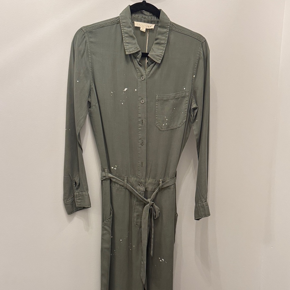 Love Stitch Olive Green Utility Jumpsuit